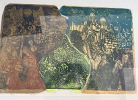 Auktion 370<br>Ayakin (XX.Jhd.) 1980, gr. Farblithografie, Nr.12/98, ungerahmt, Blattgr&ouml;sse 48x66 cm, Jerusalem-Ansicht?