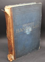 Auktion 370 / Los 3021 <br>"Andree's Handatlas" 4.Auflage, 1904, Buchr&uuml;cken besch&auml;digt, 44x30 cm