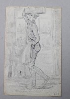 Auktion 370<br>2x Zeichnungen auf einem Blatt, wohl um 1900, signiert Turcatty ?, ungerahmt, BG 19 x 12cm