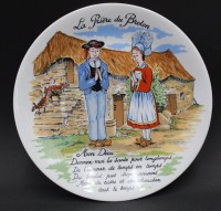 Auktion 370<br>frz. Karikaturenteller "La Piere du Bretone", D-23,5 cm