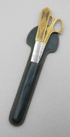 Auktion 370<br>Schere und Brief&ouml;ffner, Lederetui, ca. L-26cm