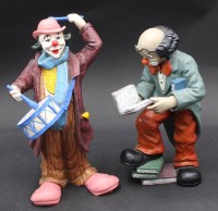 Auktion 370<br>2 gr. Clown Figuren, 1x Gilde, 1x Goebel, H-ca. 20 cm
