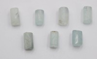 Auktion 370<br>7x Aquamarin-Tuben, gebohrt, ca. 37,9ct