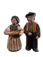 Auktion 370<br>Paar in S&uuml;dtiroler Tracht, "Thun" Bozen, H-24 cm, orig. Etikett