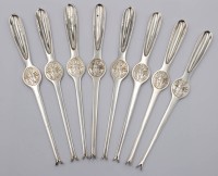 Auktion 370<br>8x  Hummergabeln, versilbert, DFA, ca. L-20,5cm