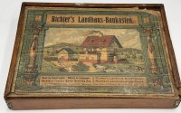 Auktion 370<br>Richter's Landhaus Steinbaukasten, wohl komplett, mit Dach, Beschreibung, H-10 cm, 36x26 cm