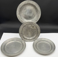 Auktion 370<br>4x antike Zinn-Teller/Schalen