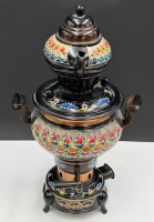 Auktion 370<br>elektrischer Samowar, wohl Iran, mit Kanne, H_43 cm, Kabel fehlt