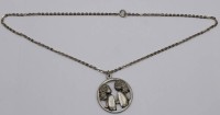 Auktion 370<br>Halskette mit Zinnanh&auml;nger, Jorgen Jensen, Anh. D-3cm