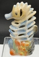 Auktion 370<br>Fayence Teelichthalter "Seepferdchen", H-20,5 cm