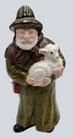 Auktion 370<br>Fayence Figur "Der gute Hirte", H-20 cm