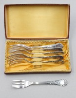 Auktion 370<br>6x Kuchengabeln, N.F., 90er Auflage, ca. 14,5cm