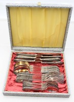 Auktion 370<br>Besteck f&uuml;r 6 Personen, &auml;lter, 90er Auflage, Messer L-21,8cm