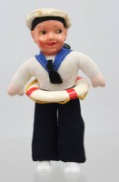 Auktion 370 / Los 12082 <br>vintage Matrosen-Puppe, 60/70er Jahre, ca. H-18cm