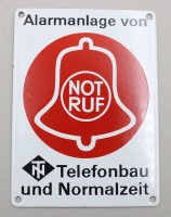 Auktion 370<br>Emailleschild der Firma Telefonbau und Normalzeit (T&amp;N), ca. 15 x 11cm