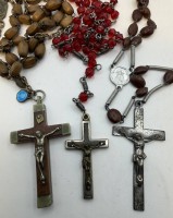 Auktion 370<br>3x alte Rosenkr&auml;nze 1x rote und 2x braune Steine