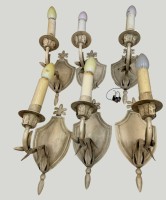 Auktion 370<br>6x Metall-Wandlampen, H-ca. 37 cm