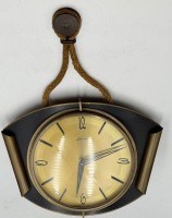 Auktion 370<br>vintage  mechan. Wanduhr "Atlanta" Messinggeh&auml;use, Werk l&auml;uft, 24x29 cm