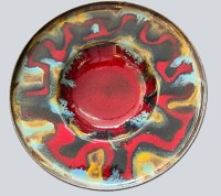 Auktion 370<br>Kunstkeramikschasle, Werkstatt B&uuml;cking-B&ouml;rnsen, H-4 cm, D-17 cm