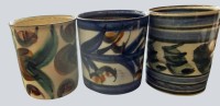 Auktion 370<br>3x Kunstkeramik-Becher, B&uuml;cking-B&ouml;rnsen, H-ca. 8,5 cm