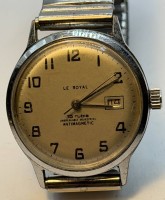 Auktion 371<br>mechan. HAU "Le Royal" 15 Rubis, Werk l&auml;uft, Zugband