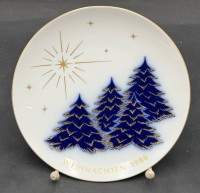 Auktion 371<br>Weihnachtsteller KPM Berlin  1986 , neu in OVP, D-19,5 cm, limitierte Auflage,
