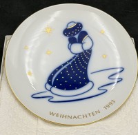 Auktion 371<br>Weihnachtsteller KPM Berlin  1993 , neu in OVP, D-19,5 cm, limitierte Auflage