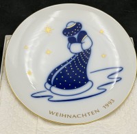 Auktion 371<br>Weihnachtsteller KPM Berlin  1993 , neu in OVP, D-19,5 cm, limitierte Auflage