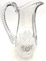 Auktion 371<br>hoher, schwerer b&ouml;hmischer Bleikristall-Krug mit Sternschliff, H-ca. 32 cm