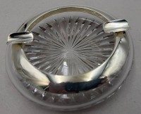 Auktion 371 / Los 10017 <br>gr. Kristall-Ascher mit breiten Silberrrand-925-, D-16 cm