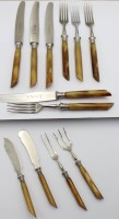Auktion 371 / Los 15025 <br>12x Besteckteile um 1920, FR. V.D. KOHLEN SOLINGEN, Bakelitgriffe, ca. L-23,5cm