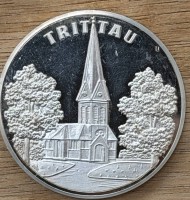 Auktion 371<br>Silber-Medaille "Trittau" S-986-, D-3,5 cm, 19,9 gr