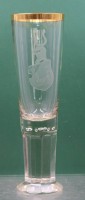 Auktion 371<br>hohe Wappenglas, 19. Jhd., Adelswappen/Stundetica?, ca. H-28,4cm
