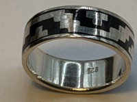 Auktion 371<br>Silber-925- Ring, tw. geschw&auml;rzt, 4,65 gr, RG 56