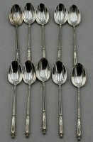 Auktion 371<br>10x massive Silberl&ouml;ffel (getestet) ungedeutete kl. Punze (Anker mit J-K-?) um 1880?