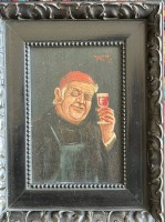 Auktion 371 / Los 4003 <br>WTR "Der Kellermeister" &Ouml;l/Holz, gerahmt, RG 28,5x22 cm