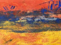 Auktion 371 / Los 4008 <br>Anne-Gret Winkler (1944 - 2018) "Ohne Titel" wohl Acryl, ger/Glas, RG 69x87 cm