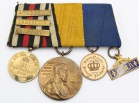 Auktion 371<br>Spange mit 4 Abzeichen, alle Kaiserreich