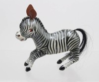 Auktion 371 / Los 12001 <br>Vintage-Blechspielzeug "Jumping Zebra", China MS 505, Schl&uuml;sselwerk l&auml;uft, ohne Schl&uuml;ssel, ca. H-13,5cm