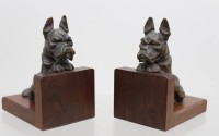 Auktion 371<br>Paar Buchst&uuml;tzen, Schnauzer, Holz, &auml;lter, kl. Besch&auml;digungen, je ca. H-14cm B-11cm