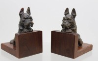 Auktion 371<br>Paar Buchst&uuml;tzen, Schnauzer, Holz, &auml;lter, kl. Besch&auml;digungen, je ca. H-14cm B-11cm