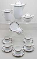 Auktion 371<br>Jugendstil-Kaffeeservice f&uuml;r 6 Personen, Zeh, Scherzer &amp; Co, Blumenranken, KLanne H-26cm Tassen H-5,8cm