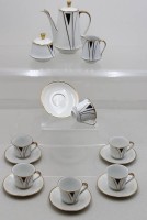 Auktion 371<br>Mokka-Service f&uuml;r 6 Personen, ungemarkt, ca. Kanne H-15,5cm Tassen H-5cm