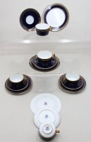 Auktion 371<br>5x Gedecke, Collection Romanow,  Kobalt mit Gold, ca. H-5,2cm
