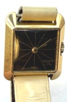 Auktion 371 / Los 2030 <br>mechan. DAU  "Doxa" Grafic, Swiss made, Bauhaus Entwurf, Werk l&auml;uft, Lederband, guter Zustand, 50-er Jahre