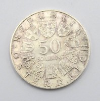 Auktion 371 / Los 6013 <br>50 Schilling-M&uuml;nze, 1969, 450. Todestag von Kaiser Maximilian I. , 900er Silber, ca. 20gr.
