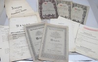 Auktion 371<br>Konvolut div. Urkunden und Schriftst&uuml;cke aus Ansbach, ab ca. 1892-1913,  12 Teile