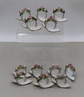 Auktion 371<br>12x Serviettenringe "Gerold", aufgesetzte Bl&uuml;ten, 7x4,5 cm