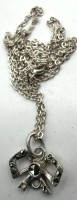 Auktion 371<br>Silber-Halskette mit Markasiten-Anh&auml;nger-835-, eine fehlt, 3,5 gr.