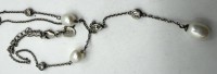 Auktion 371<br>Silber- Collier "S.Oliver" S-925- mit Perlchen, klare Steine, 8,48 gr